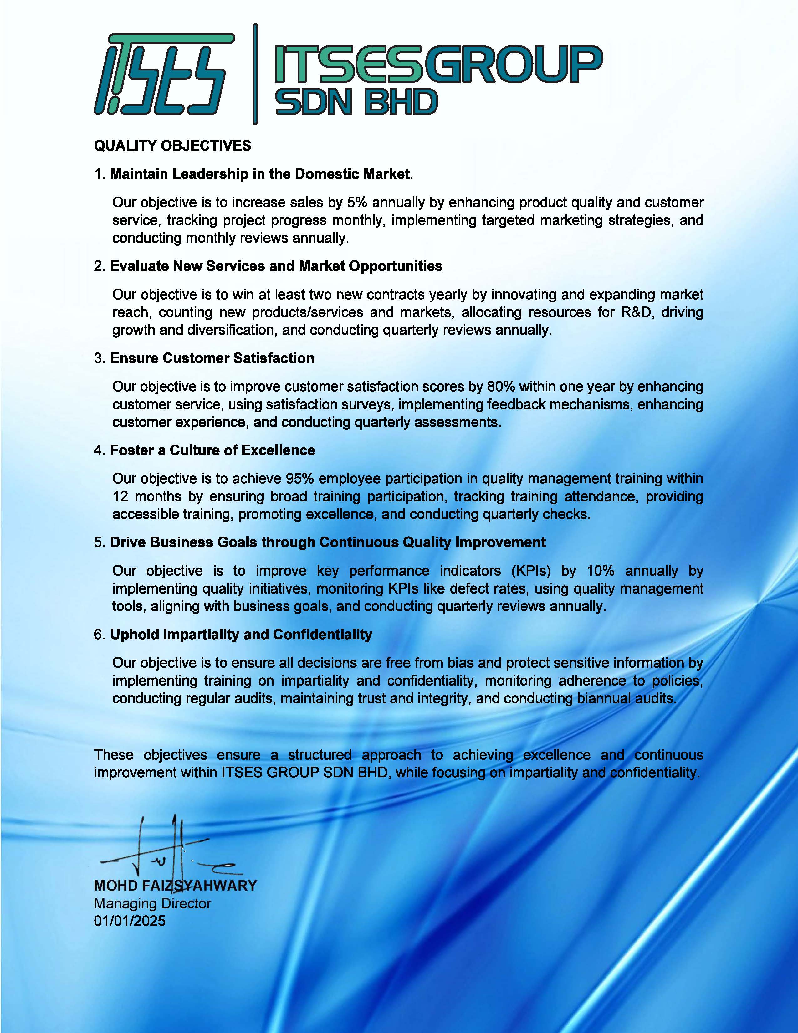 Quality Objectives